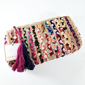 Shiraleah Mirabel Jute Woven Multi Tassel Clutch